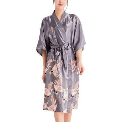 Robes Kimono Robe Bathrobe for Women Crane Towel Satin Pajamas Sleepwear Robe Bathrobe Bride Maid of Honor by Night Pajama Po...