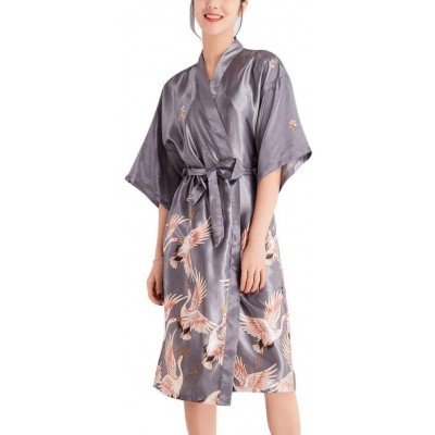 Robes Kimono Robe Bathrobe for Women Crane Towel Satin Pajamas Sleepwear Robe Bathrobe Bride Maid of Honor by Night Pajama Po...