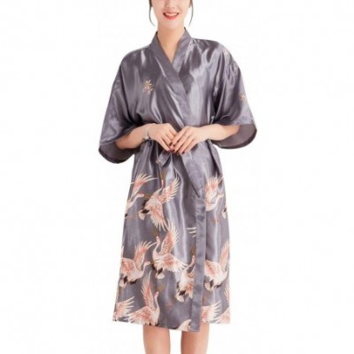 Robes Kimono Robe Bathrobe for Women Crane Towel Satin Pajamas Sleepwear Robe Bathrobe Bride Maid of Honor by Night Pajama Po...