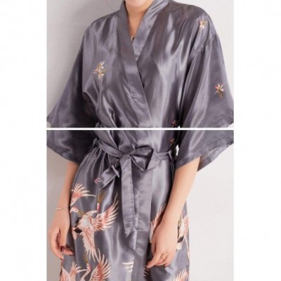 Robes Kimono Robe Bathrobe for Women Crane Towel Satin Pajamas Sleepwear Robe Bathrobe Bride Maid of Honor by Night Pajama Po...