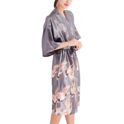 Robes Kimono Robe Bathrobe for Women Crane Towel Satin Pajamas Sleepwear Robe Bathrobe Bride Maid of Honor by Night Pajama Po...