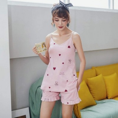 Sets Women Clothes for Summer Princess Pajamas Red Heart Pattern Sexy Sleepwear Cotton Sexy Pajama Sets - Mbf-h8881 - CN1908D...