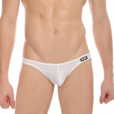 Briefs 2 Sets of Cotton Men's Briefs- Low Waist Comfort Bag- U Convex Hip Underwear-White_M - White - C419DIGR43G