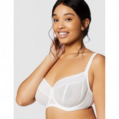 Bras Women's DD+ Wired Unpadded Mesh Bra - Bright White - CD18ZDSYZTD