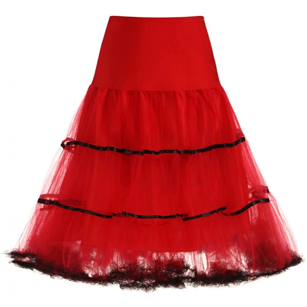 Slips Womens A-line Petticoat Skirts Layered Tulle Crinoline Dance Half Skirts PEW4 - Color2 - C5190AR4XYR