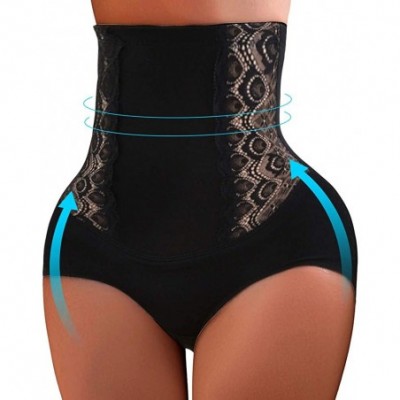 Garters & Garter Belts Women Underwear High Waist Shaping Beauty of Embroidery Lace Underpants Corset - Black - CT194DTMY2L