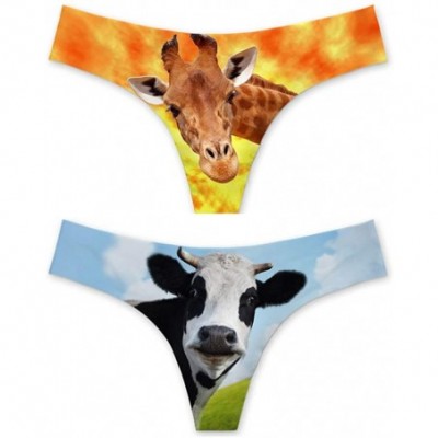 Panties Cute Animal Design G-Strings Thong for Women - Animal - CT18C05Z3XK