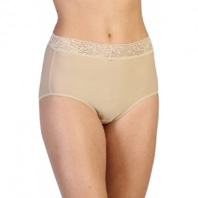 Panties Women's Give-N-Go Lacy Full Cut Brief XS BLUSH - C511F1FYZJD