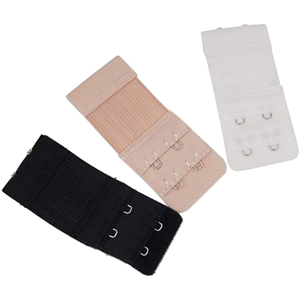 Accessories 3Pcs Electric Goal 2X3 Hooks Bra Extenders Strap Extention White Black Nude Clasps for Ladies - 2x2 Hooks - CC19D...