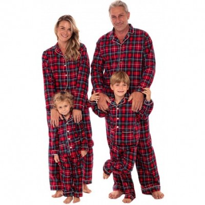 Sets Family Christmas Pajama Sets- Matching Pajamas for Men- Women- and Children - Blue Red and Green Plaid - Mens - C918TRI3EQ8