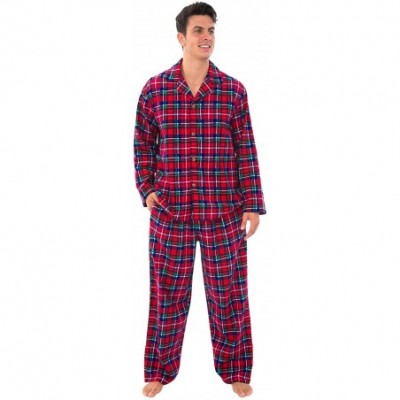 Sets Family Christmas Pajama Sets- Matching Pajamas for Men- Women- and Children - Blue Red and Green Plaid - Mens - C918TRI3EQ8