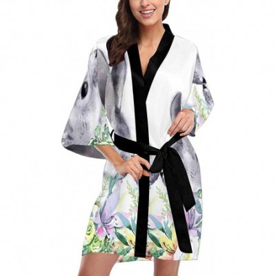 Robes Custom Watercolor Strawberries Women Kimono Robes Beach Cover Up for Parties Wedding (XS-2XL) - Multi 2 - C2190YWIHT2