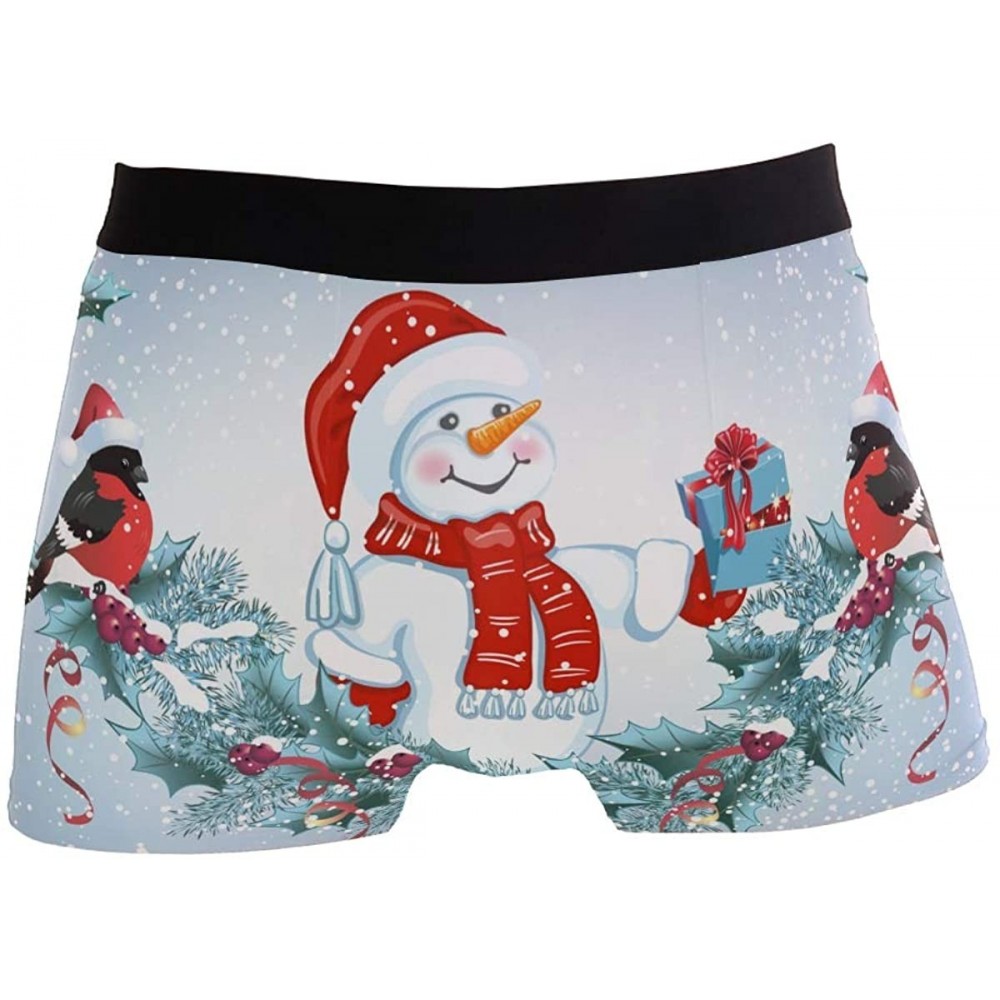 Boxer Briefs Stretch Underwear Funny Christmas Gnomes Polyester Men Boxer Briefs Breathable - Snowman Winter - CO1925WU8TZ