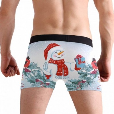 Boxer Briefs Stretch Underwear Funny Christmas Gnomes Polyester Men Boxer Briefs Breathable - Snowman Winter - CO1925WU8TZ