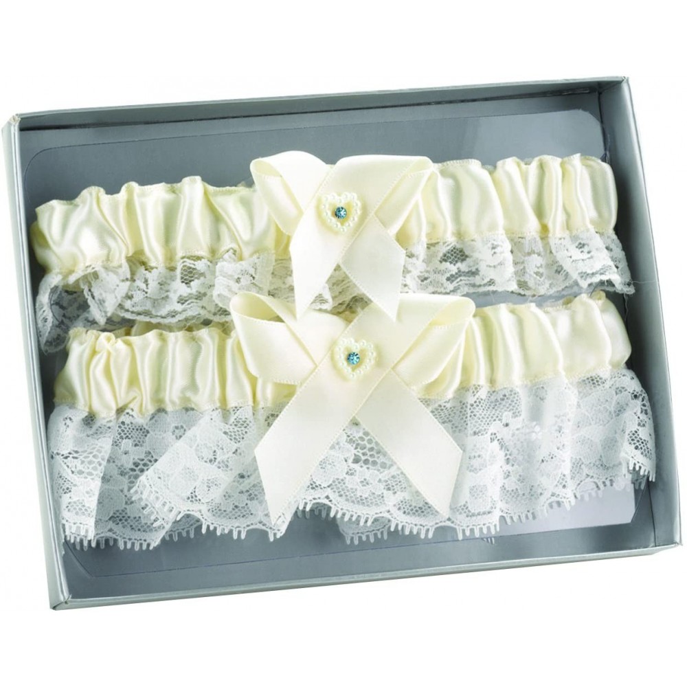 Garters & Garter Belts Wedding Accessories Double Heart Garter Set- Ivory - Ivory - CS111P27TDP