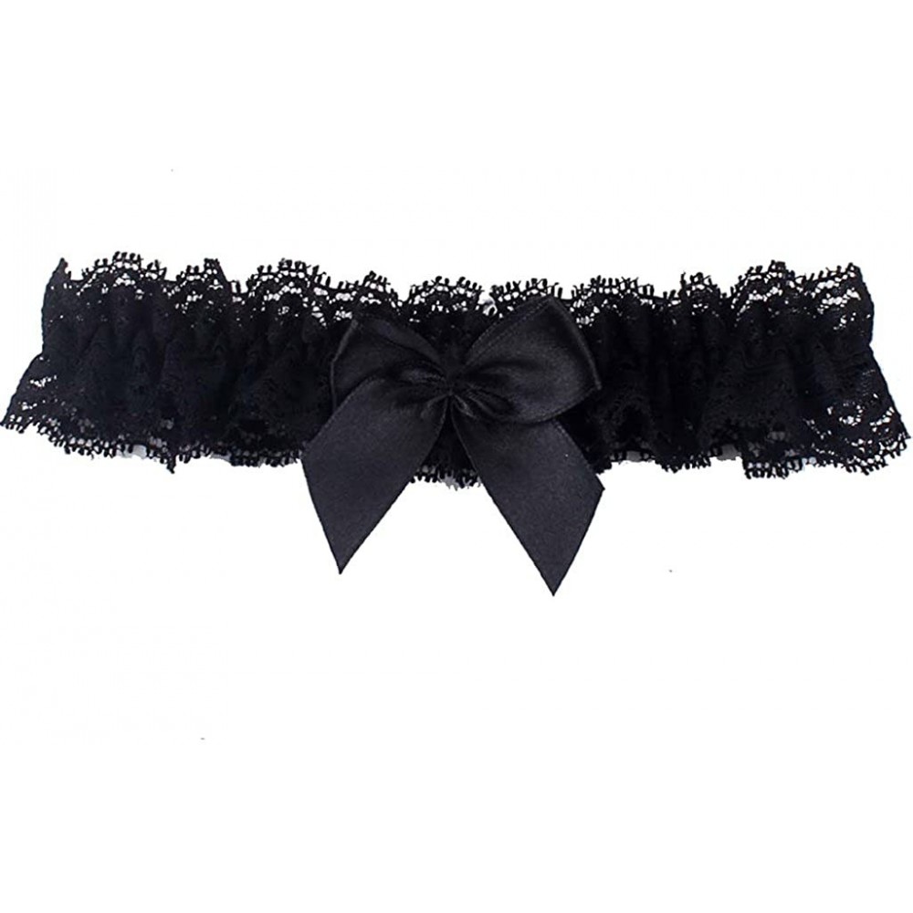 Garters & Garter Belts 2019 Sexy Lace Wedding Garters for Bride with Bow Party Prom Leg Garter - 1-black - CR18G3S3MK3