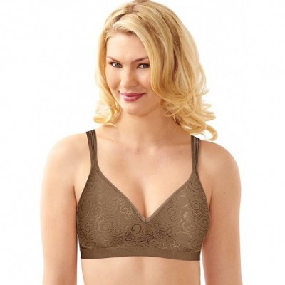 Bras Comfort Revolution Wirefree Bra - Dark Roast Brown Swirl - C0182E0NWKI