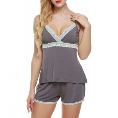 Sets Nightwear Ladies Sexy Lingerie Sets Lightweight Lounge Set Plus Size (Gray- XL) - CX12H27FC67