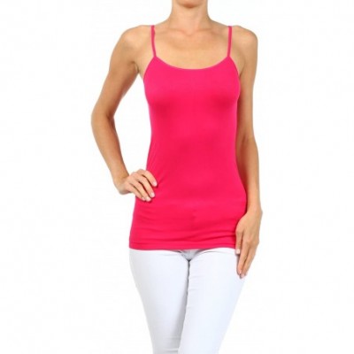 Camisoles & Tanks Women's Everyday Solid Color Thin Strap Camisole - Raspberry - C2125WN8SM3