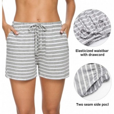 Bottoms Pajama Shorts Womens Lounge Short Sleep Shorts Pajama Bottoms - Black Stripe Grey Stripe - CS190E9EAOL