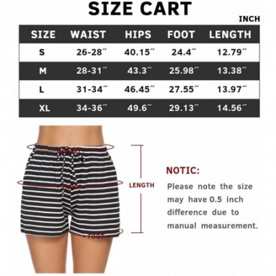 Bottoms Pajama Shorts Womens Lounge Short Sleep Shorts Pajama Bottoms - Black Stripe Grey Stripe - CS190E9EAOL