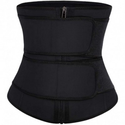 Shapewear Women Firm Control Waist Trainer Cincher Girdle Latex Workout Steel Boned Body Shaper - Black Latex With Small Pock...