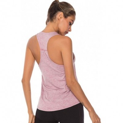 Baby Dolls & Chemises Women Sport Fitness Tank Top Athletic Undershirt Yoga T-Shirt Quick Dry Vest - Pink - CG194RLXCLA