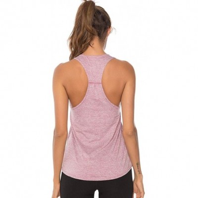 Baby Dolls & Chemises Women Sport Fitness Tank Top Athletic Undershirt Yoga T-Shirt Quick Dry Vest - Pink - CG194RLXCLA