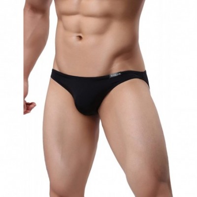 Briefs Underwear Men's 4 Pack Classic Low Rise Stretchy Hip Briefs Bikini - Black/White/Navy Blue/Light Green - CG1966N9UOO