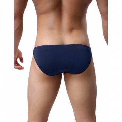 Briefs Underwear Men's 4 Pack Classic Low Rise Stretchy Hip Briefs Bikini - Black/White/Navy Blue/Light Green - CG1966N9UOO