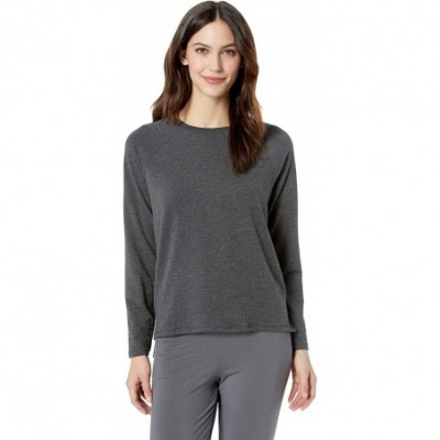 Tops Women's Loungewear Classic French Terry Raglan Long Sleeve Top - Charcoal Grey - CS18CGUZ6AO