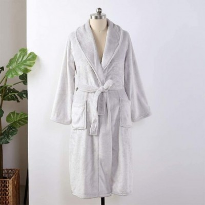 Robes VelvetLoft Plush Luxury Super Cozy Soft Spa Long Robe- Hippo- Small/Medium - Hippo - C4193URU5O5