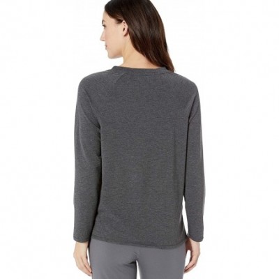 Tops Women's Loungewear Classic French Terry Raglan Long Sleeve Top - Charcoal Grey - CS18CGUZ6AO