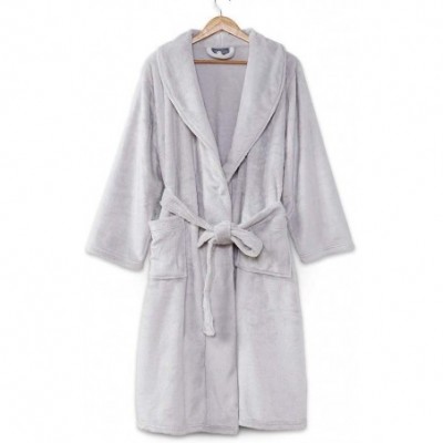 Robes VelvetLoft Plush Luxury Super Cozy Soft Spa Long Robe- Hippo- Small/Medium - Hippo - C4193URU5O5