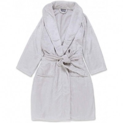 Robes VelvetLoft Plush Luxury Super Cozy Soft Spa Long Robe- Hippo- Small/Medium - Hippo - C4193URU5O5