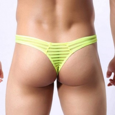 Briefs Mens Pure See Through Underwear Sexy Bulge Pouch Bikini Thong Stretch T-Back - 6-pack Mix - CZ193QI78X3