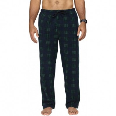 Sleep Bottoms 3 Pack Mens Pajama Pants - Mens Fleece Plaid Lounge Pajama Bottoms - Set a - CU18RRASKWG