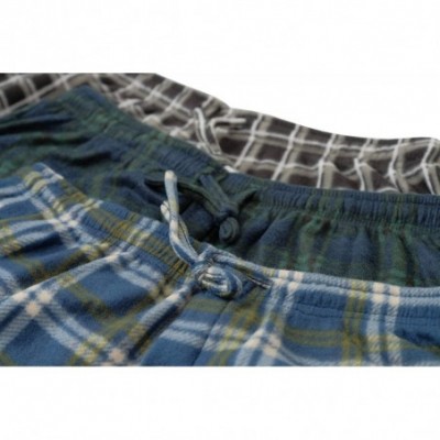 Sleep Bottoms 3 Pack Mens Pajama Pants - Mens Fleece Plaid Lounge Pajama Bottoms - Set a - CU18RRASKWG