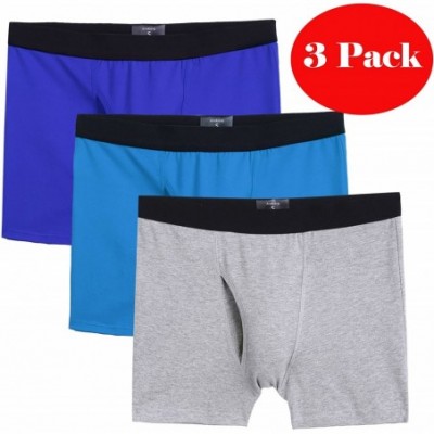 Boxer Briefs Men Underwear Cotton Stretch Boxer Brief Double Crotch 3-Pack 4 XL - C512948RCQZ