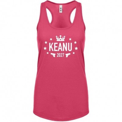 Camisoles & Tanks Keanu 2027 Womens Racerback Tank Top - Hot Pink - CZ18TYEENDQ