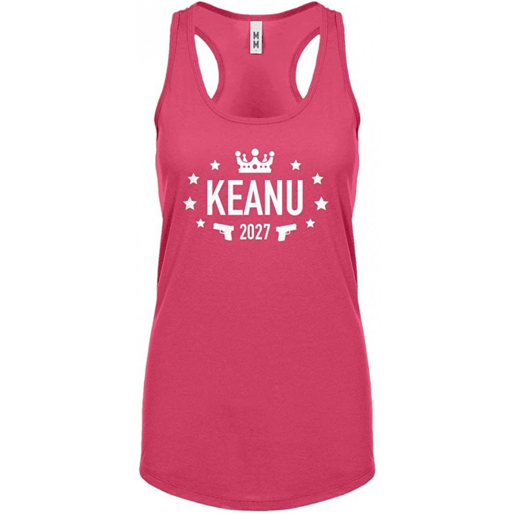 Camisoles & Tanks Keanu 2027 Womens Racerback Tank Top - Hot Pink - CZ18TYEENDQ