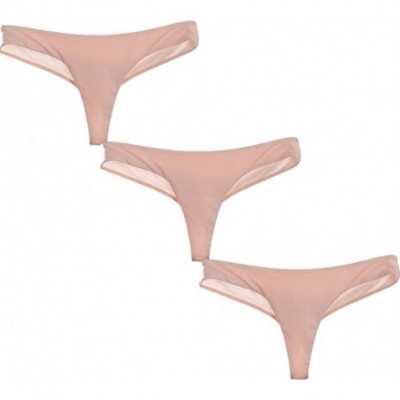 Panties Women's Thong Panties Underwear Spandex Seamless 3 Pack - Skin - CC17XQ9TSG3