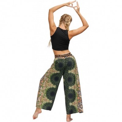 Bottoms Women's Boho Harem Yoga Pants Floral Print Baggy Comfy Hippie Palazzo Pants - 033q - CV190N4C3LA