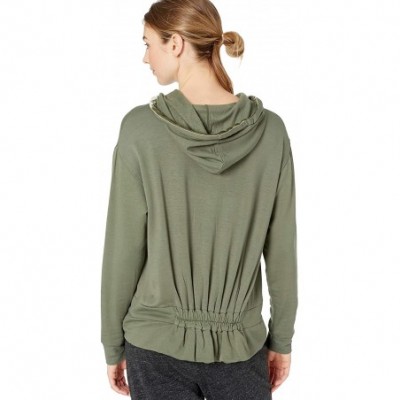 Tops Women's Long Sleeve Hoodie Sweatshirt Pajama Sweater Pj - Forest Green - C918ICQWHM9