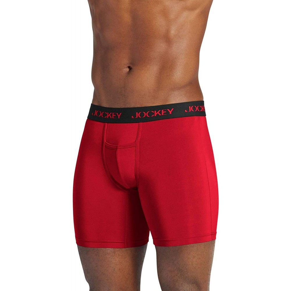 Boxer Briefs Men's Underwear Sport Microfiber Boxer Brief - Best Red - CQ12IX8JIYL