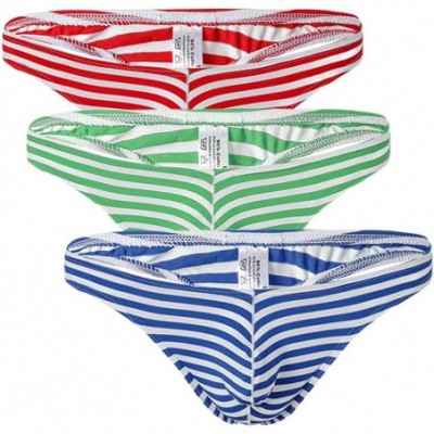 Briefs Men's Sexy Mesh Pouch Underwear Underwear Low Rise Bulge Thong Stripe Underwear - Re+ba+bu - CH1905GO8TX