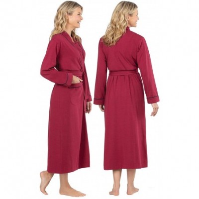 Robes Long Women's Cotton Robes - Soft Robe Womens - Cabernet - CA18Q7T4IQ4