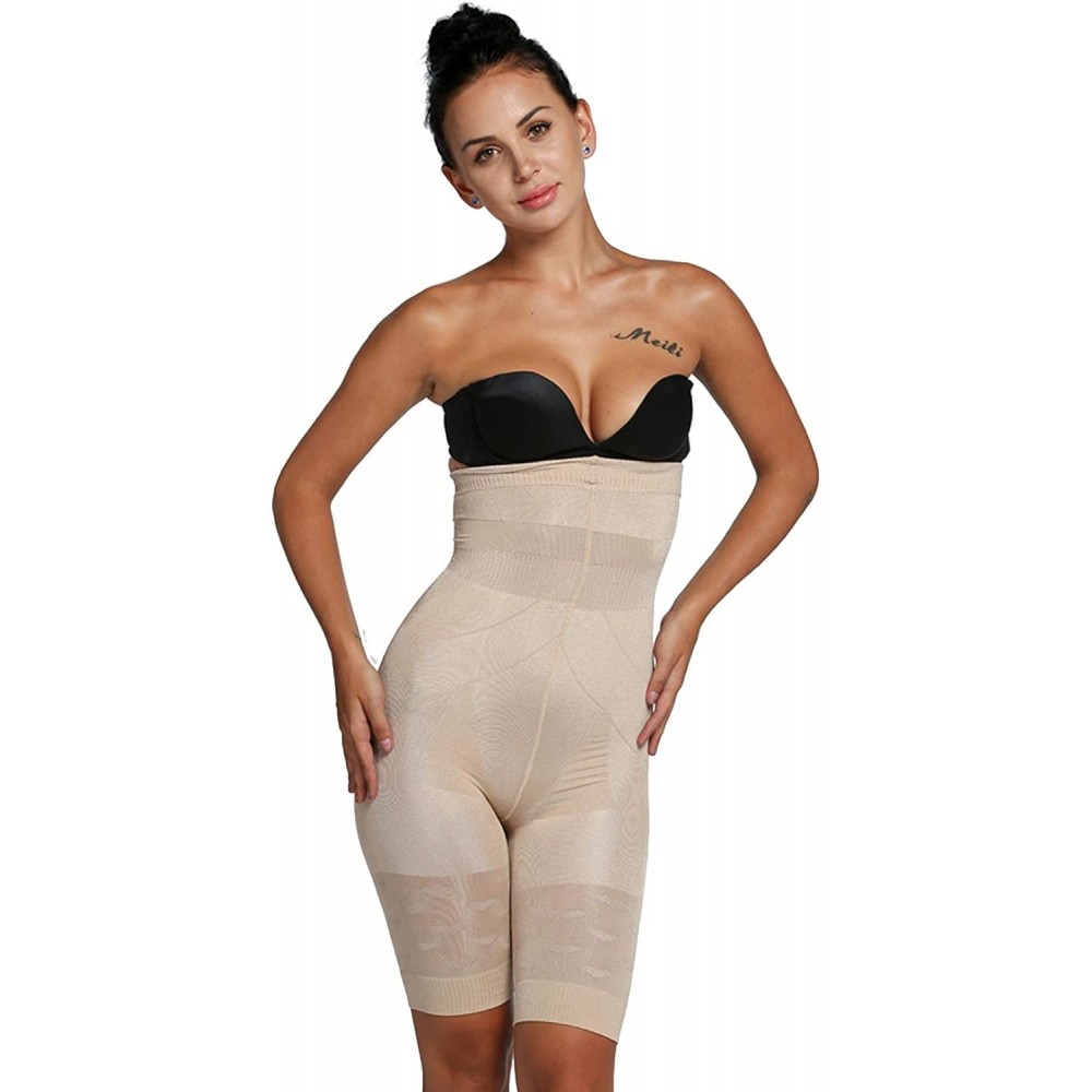 Shapewear Women Sexy High- Cuts Beauty Slimming Shapewear Fat Burning Slim Shape Bodysuit & Pants Thigh Slimmers - Apricot - ...