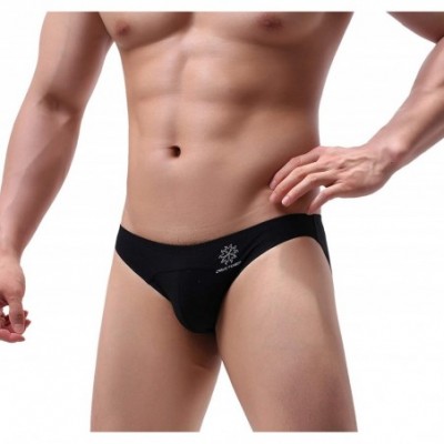 Bikinis Men's Low Waist Briefs Sexy Bikini Underwear - 3 Pieces Black - C118U2T2X0H