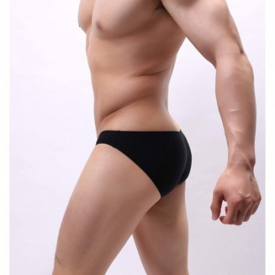 Bikinis Men's Low Waist Briefs Sexy Bikini Underwear - 3 Pieces Black - C118U2T2X0H